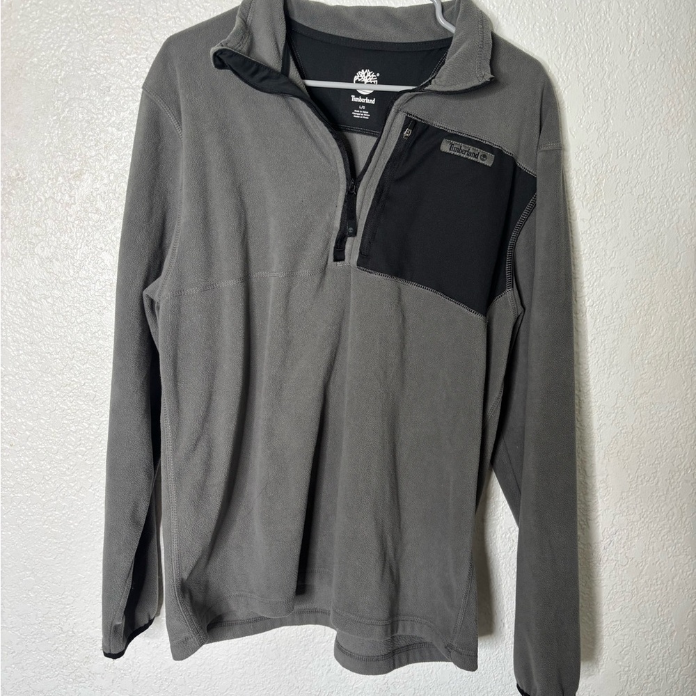 Vntge Timberland Charcoal Fleece Pullover size L excellent condition